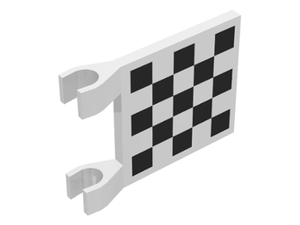 LEGO® los onderdeel Vlag met Motief in kleur Wit 2335p03