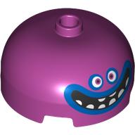 Plaatje in Gallery viewer laden, LEGO® los onderdeel Steen Rond met Motief Magenta 49308pb002