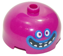 Plaatje in Gallery viewer laden, LEGO® los onderdeel Steen Rond met Motief Magenta 49308pb002