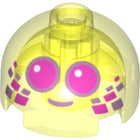 LEGO® Steen Rond met Motief Doorzichtig Neon Groen 553pb038
