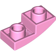 LEGO® los onderdeel Dakpan Gebogen in kleur Fel Roze 24201