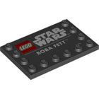 LEGO® onderdeel Tegel Aangepast met Motief Zwart 6180pb127