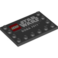 LEGO® onderdeel Tegel Aangepast met Motief Zwart 6180pb127