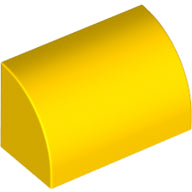 LEGO® los onderdeel Dakpan Gebogen in kleur Geel 37352