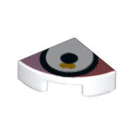 LEGO® los onderdeel Tegel Rond met Motief Wit 25269pb011