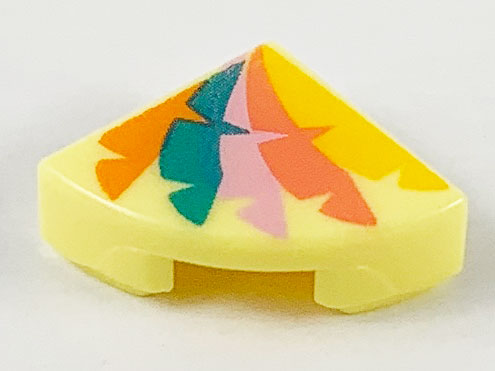LEGO® Tegel Rond met Motief Helder Lichtgeel 25269pb010