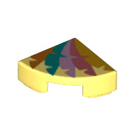 Plaatje in Gallery viewer laden, LEGO® Tegel Rond met Motief Helder Lichtgeel 25269pb010