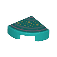 Plaatje in Gallery viewer laden, LEGO® Tegel Rond met Motief Donker Turkoois 25269pb006