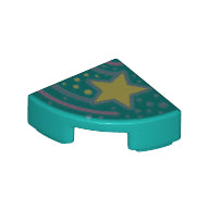 LEGO® Tegel Rond met Motief Donker Turkoois 25269pb007