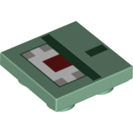 LEGO® Tegel Aangepast met Motief Zandgroen 11203pb030