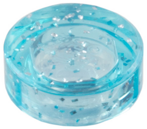 LEGO® Tegel Rond Glitter Doorschijnend Lichtblauw 98138