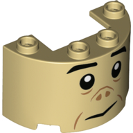 Plaatje in Gallery viewer laden, LEGO® los onderdeel Cilinder met Motief Geelbruin 24593pb07