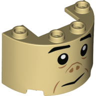 Plaatje in Gallery viewer laden, LEGO® los onderdeel Cilinder met Motief Geelbruin 24593pb07