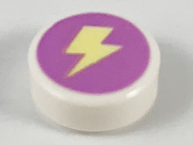 LEGO® los onderdeel Tegel Rond met Motief Wit 98138pb123
