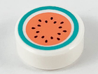 LEGO® los onderdeel Tegel Rond met Motief Wit 98138pb126