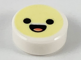 LEGO® los onderdeel Tegel Rond met Motief Wit 98138pb127