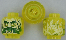 Plaatje in Gallery viewer laden, LEGO® los onderdeel Hoofd Doorzichtig Neon Groen 28621pb0020