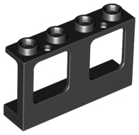 LEGO® los onderdeel Raamkozijn in kleur Zwart 61345