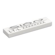 LEGO® los onderdeel Tegel met Motief in kleur Wit 2431pb0636