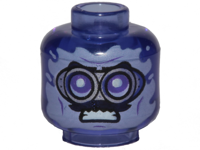 LEGO® los onderdeel Hoofd Doorzichtig Paars 28621pb0018