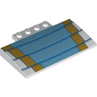 LEGO® los onderdeel Dakpan Gebogen met Motief Wit 15625pb027