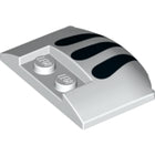 LEGO® los onderdeel Wig met Motief in kleur Wit 93604pb09