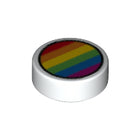 LEGO® los onderdeel Tegel Rond met Motief Wit 98138pb294