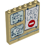 Plaatje in Gallery viewer laden, LEGO® los onderdeel Paneel met Motief Geelbruin 59349pb240