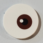 LEGO® los onderdeel Tegel Rond met Motief Wit 67095pb002