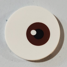 LEGO® los onderdeel Tegel Rond met Motief Wit 67095pb002