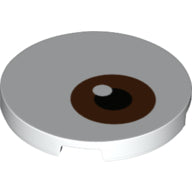 LEGO® los onderdeel Tegel Rond met Motief Wit 67095pb002