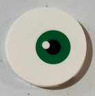 LEGO® los onderdeel Tegel Rond met Motief Wit 67095pb001