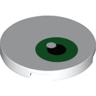 LEGO® los onderdeel Tegel Rond met Motief Wit 67095pb001