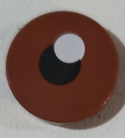 LEGO® Tegel Rond met Motief Roodachtig Bruin 14769pb320