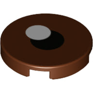 LEGO® Tegel Rond met Motief Roodachtig Bruin 14769pb320