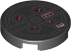 LEGO® los onderdeel Tegel Rond met Motief Zwart 14769pb357