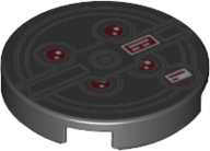 LEGO® los onderdeel Tegel Rond met Motief Zwart 14769pb357