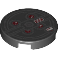 Plaatje in Gallery viewer laden, LEGO® los onderdeel Tegel Rond met Motief Zwart 14769pb357