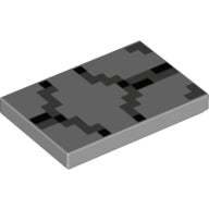 LEGO® Tegel met Motief Licht Blauwachtig Grijs 26603pb088