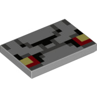 LEGO® Tegel met Motief Licht Blauwachtig Grijs 26603pb089