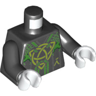 Plaatje in Gallery viewer laden, LEGO® los onderdeel Lijf met Motief Zwart 973pb3932c01