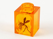 Plaatje in Gallery viewer laden, LEGO® Steen met Motief Doorzichtig Oranje 3005pb041