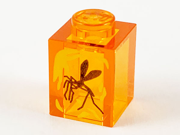 LEGO® Steen met Motief Doorzichtig Oranje 3005pb041