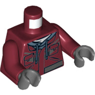Plaatje in Gallery viewer laden, LEGO® los onderdeel Lijf met Motief Donkerrood 973pb3903c01