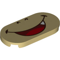 Plaatje in Gallery viewer laden, LEGO® onderdeel Tegel Rond met Motief Geelbruin 66857pb001