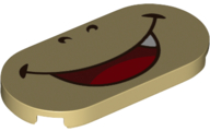 Plaatje in Gallery viewer laden, LEGO® onderdeel Tegel Rond met Motief Geelbruin 66857pb001
