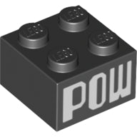 Plaatje in Gallery viewer laden, LEGO® los onderdeel Steen met Motief Zwart 3003pb120