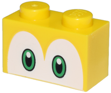 Plaatje in Gallery viewer laden, LEGO® los onderdeel Steen met Motief in kleur Geel 3004pb204