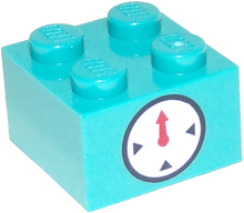 Plaatje in Gallery viewer laden, LEGO® onderdeel Steen met Motief Donker Turkoois 3003pb116