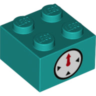 LEGO® onderdeel Steen met Motief Donker Turkoois 3003pb116